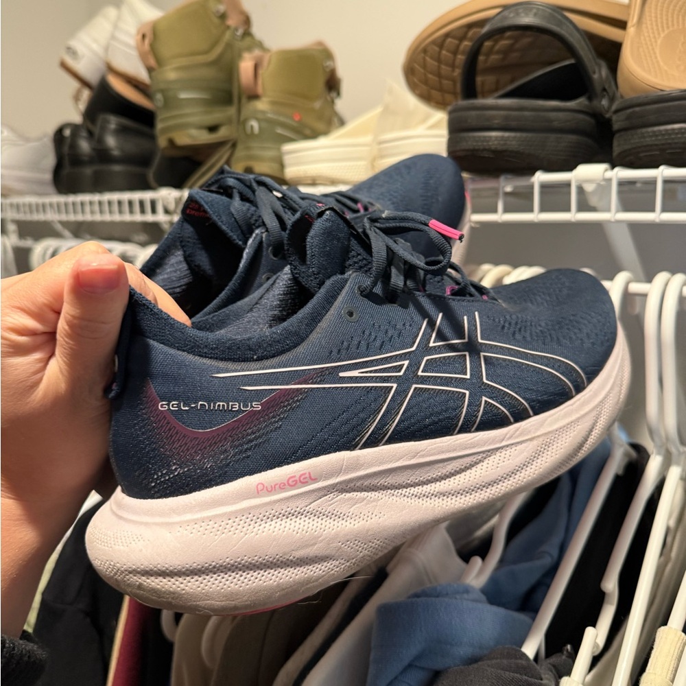 ASICS Gel-Nimbus Blue and White Sneakers